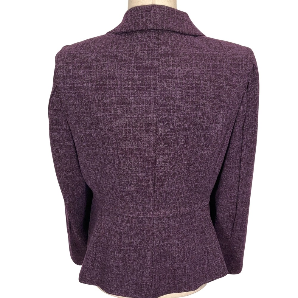Kay Unger NY Skirt Suit Womens Jacket 10 Skirt 12 Purple‎ Black Woven Career 2pc - Picture 3 of 16